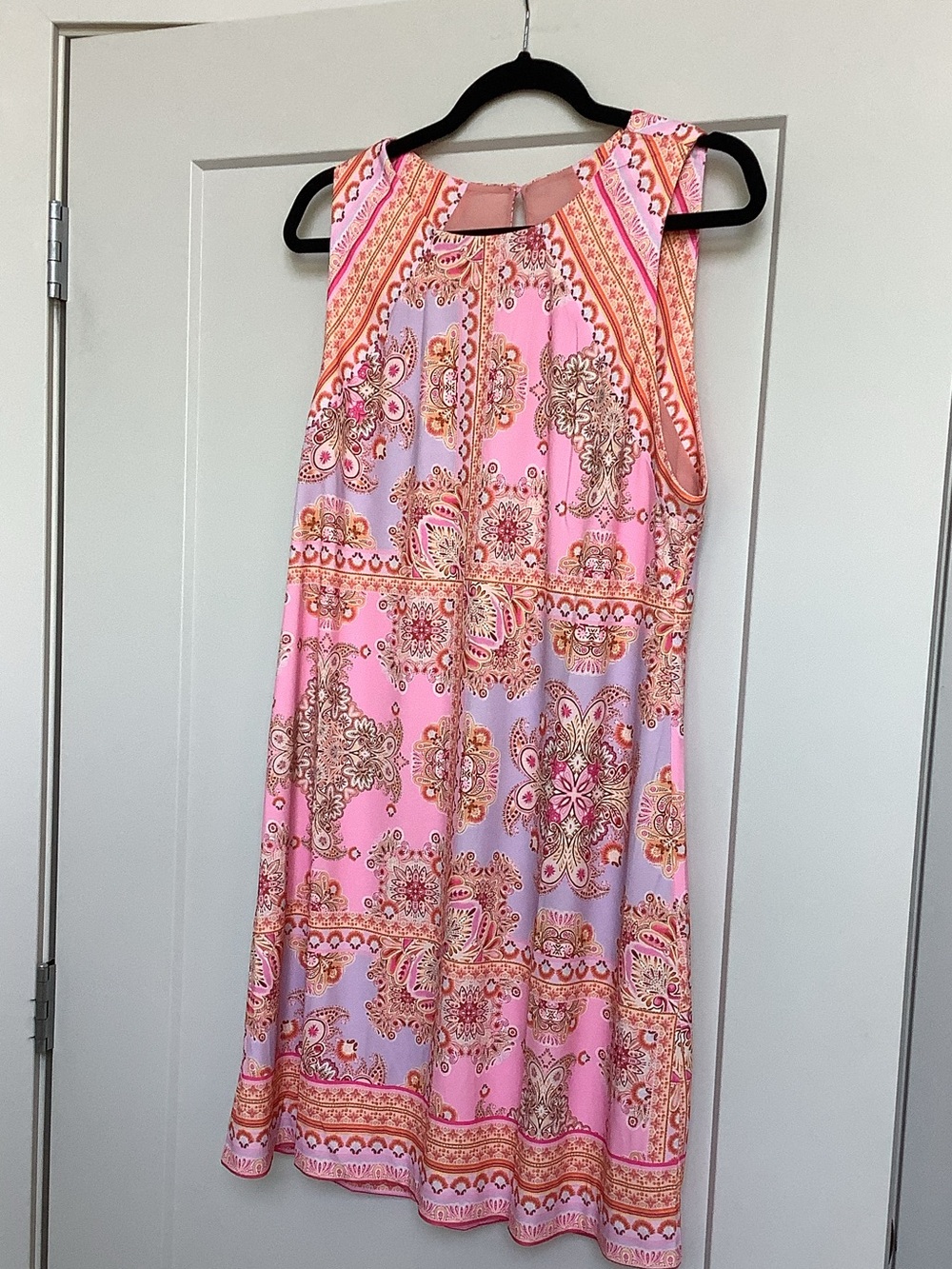 Hale Bob Pink Lilac Paisley Sleeveless Dress